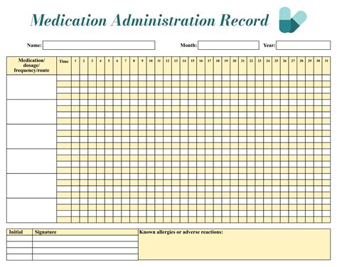 Printable Medication Administration Record Form - Printable Forms Free ...