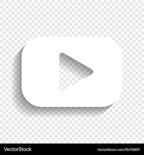 Play button sign white icon with soft Royalty Free Vector