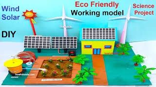 eco friendly science project model (solar - wind energy model science exhibition) - DIY School ...