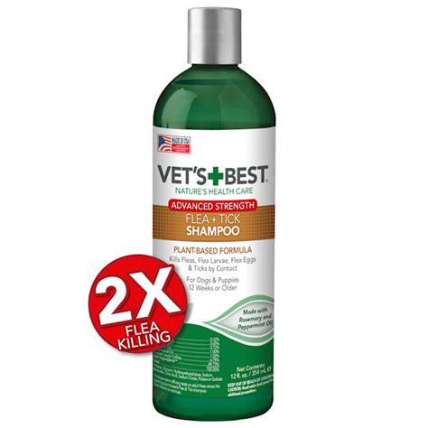 Vet's Best Advanced Strength Flea + Tick Dog Shampoo, 12 fl. oz. | Petco