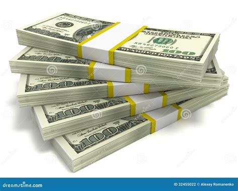 Stacks of Hundred Dollar Bills Stock Illustration - Illustration of business, economy: 32455022