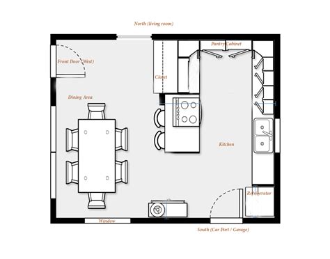 Stunning Kitchen Floor Plans With Dining Area And Bar | Viahouse.Com