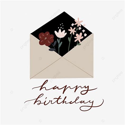 Happy Birthday Lettering Flower, Happy Birthday, Creative, Desktop PNG Transparent Clipart Image ...