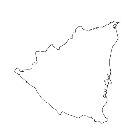 Outline Simple Map of Nicaragua 3087836 Vector Art at Vecteezy