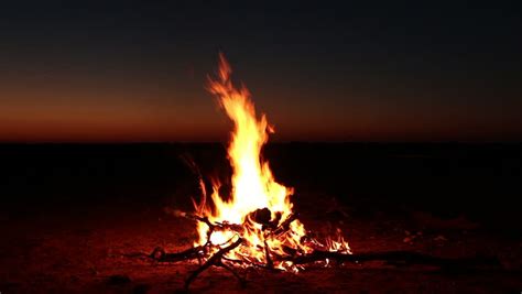 Large Fire Burning At Night. Stock Footage Video 2303279 - Shutterstock