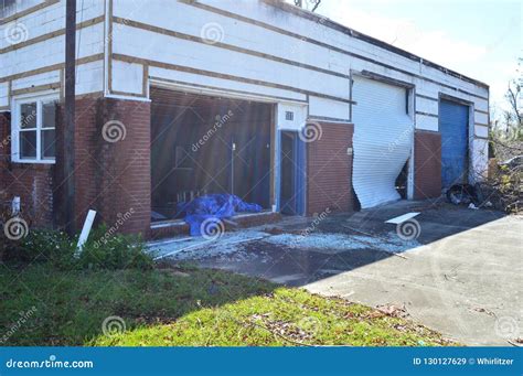 Hurricane Damaged Commercial Building Editorial Stock Image - Image of ...