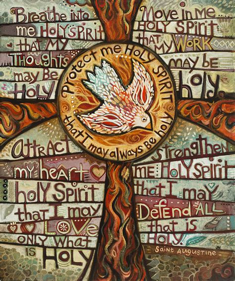 Holy Spirit Prayer By St. Augustine Painting by Jen Norton