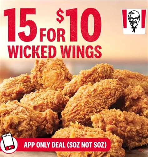 DEAL: KFC - 15 Wicked Wings for $10 with App (6-8 June 2020) | frugal feeds