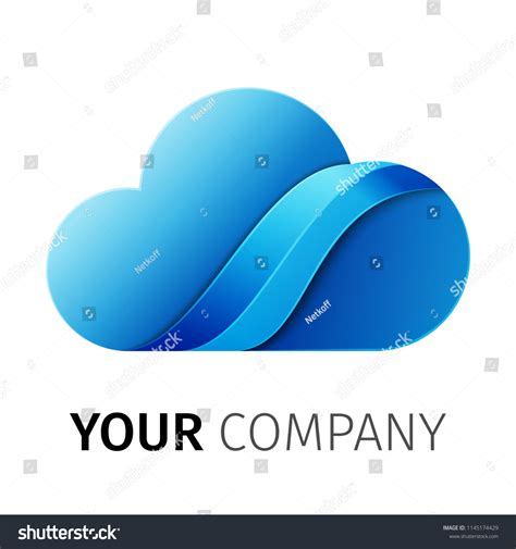 Blue Cloud Logo Design Ribbon Stock Vector (Royalty Free) 1145174429 ...