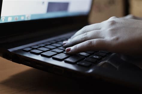 Free stock photo of computer, hand, laptop