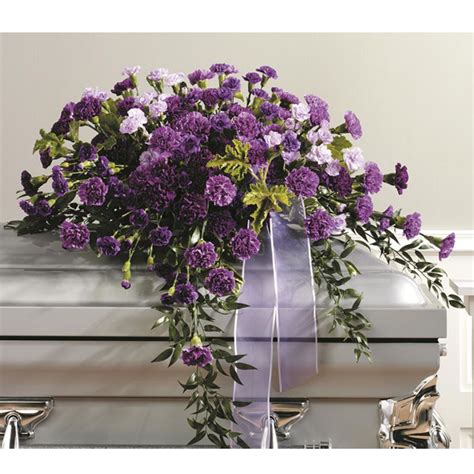 Purple Casket Spray | Funeral Sprays by Cherryhill Flowers