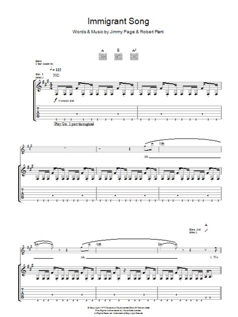 Immigrant Song by Led Zeppelin - Guitar Tab - Guitar Instructor