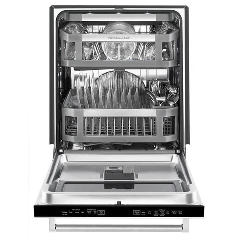 KitchenAid 44-Decibel Built-In Dishwasher (Black stainless steel ...