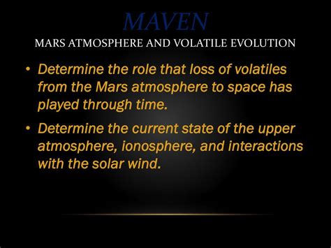 PPT - Maven Mars Atmosphere and Volatile Evolution PowerPoint ...