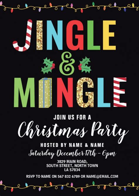 Jingle and Mingle Christmas Party Holidays Invite | Zazzle | Holiday party themes, Christmas ...