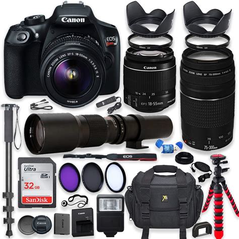 Canon EOS Rebel T6 DSLR Camera with 18-55mm is II Lens Bundle + Canon EF 75-300mm f/4-5.6 III ...