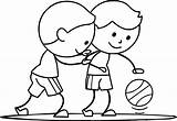 Two Boys Playing Basketball Coloring Page  sketch template