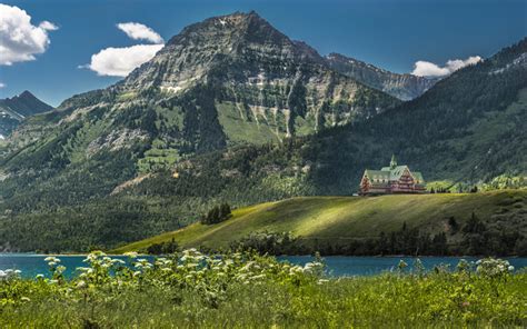 Download wallpapers Waterton Lakes National Park, 4k, summer, mountains ...