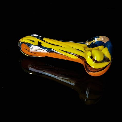 Assorted Multicolored Designer Peanut Glass Smoking Pipe- 8cm Length