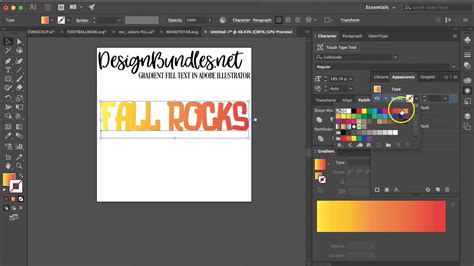 How to gradient fill text in Adobe Illustrator - YouTube