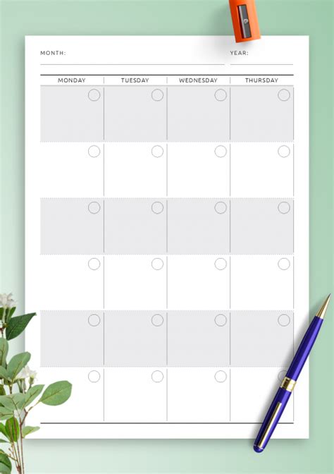 Printable Undated Calendar Template 2024 Cool Top Most Popular Review ...