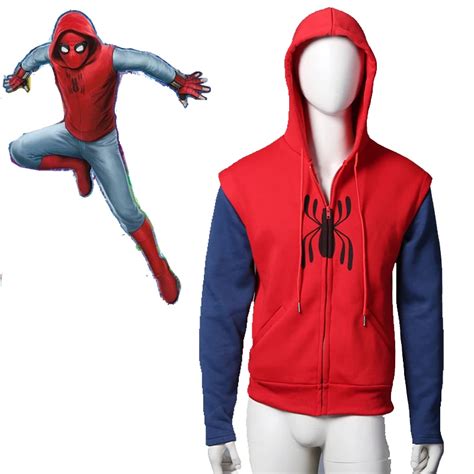 Cosplaydiy Hot Movie Spider Man:Homecoming hoodie Cosplay Costume Cotton Sweater men's Hooded ...