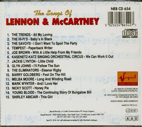 Various CD: The Songs Of Lennon & McCartney (CD) - Bear Family Records