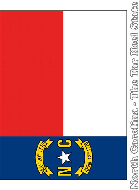 Large, Vertical, Printable North Carolina State Flag, from NETSTATE.COM