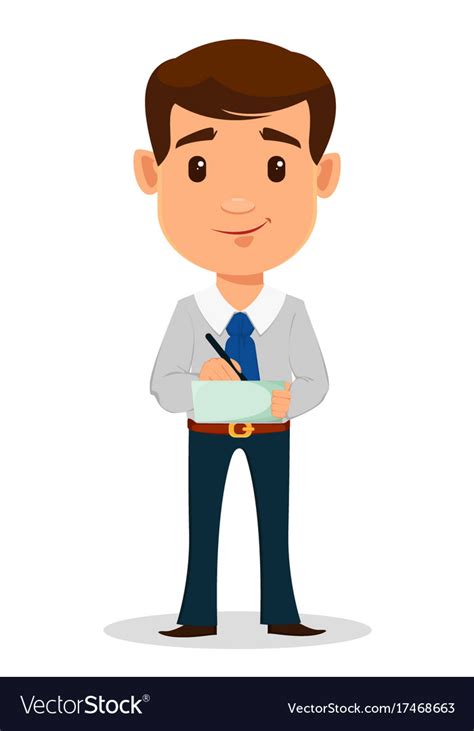 Business man cartoon character in smart clothes Vector Image