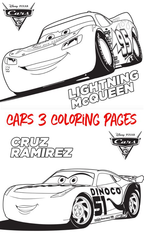 Coloring Page Cars 3 - Coloring Page Book Free Download