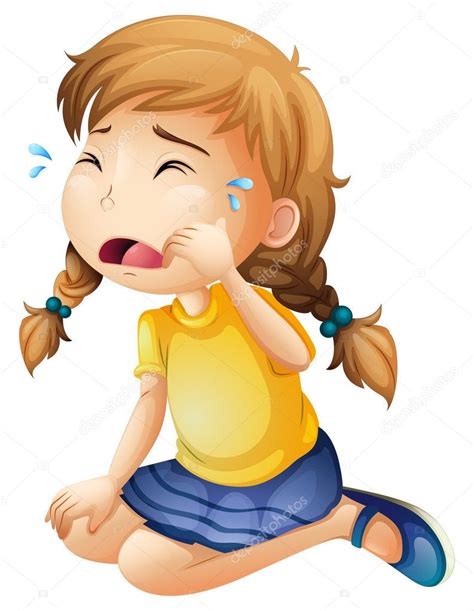 Little Girl Sad Crying Clip Art