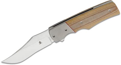 Jason Clark Custom Model 3.3 Flipper Knife 3" CTS-XHP Hand Rubbed Clip Point Blade, Natural ...