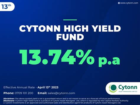 Cytonn Investments on LinkedIn: Cytonn High Yield Fund posted an Effective Annual Rate of 13.74% ...