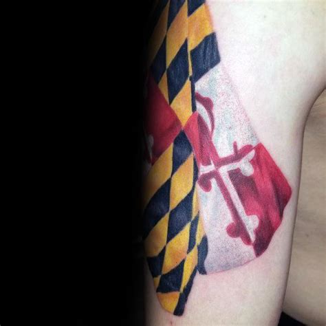 50 Maryland Flag Tattoo Ideas For Men - State Flag Designs