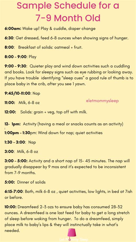 Infant Sleep Schedule for a 7-9 Month Old - Let Mommy Sleep Blog