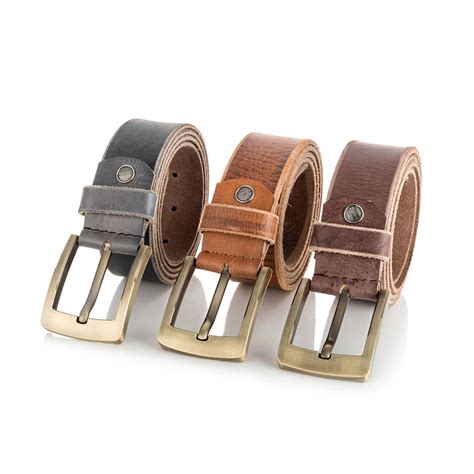 Leather Belts Mens Real New Genuine Buckle Trouser Sizes Brown Black ...