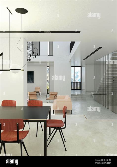 3d render of living room Stock Photo - Alamy