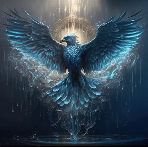 Water Phoenix - Digital Fantasy art co-created with AI. Like this art ...