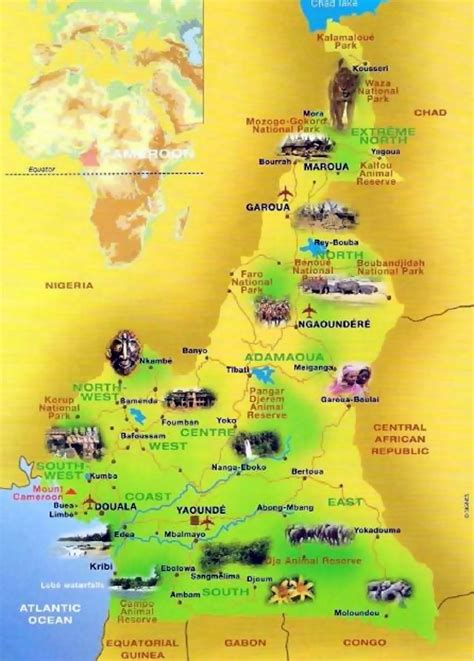 Detailed tourist map of Cameroon | Cameroon | Africa | Mapsland | Maps of the World