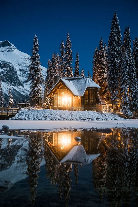 Emerald Lake Lodge - ) | Winter scenery, Winter cabin, Beautiful places