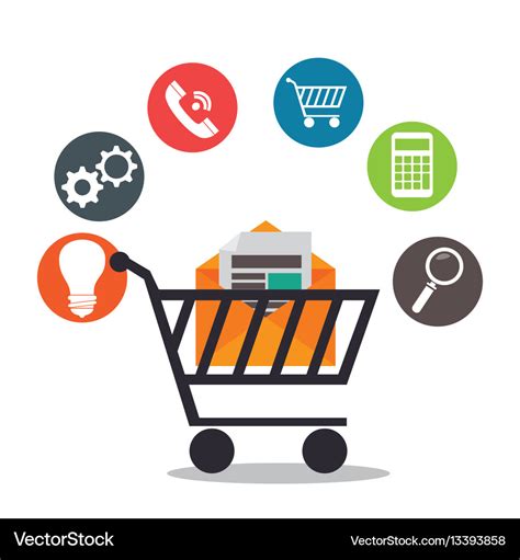 Digital marketing e-commerce icon Royalty Free Vector Image