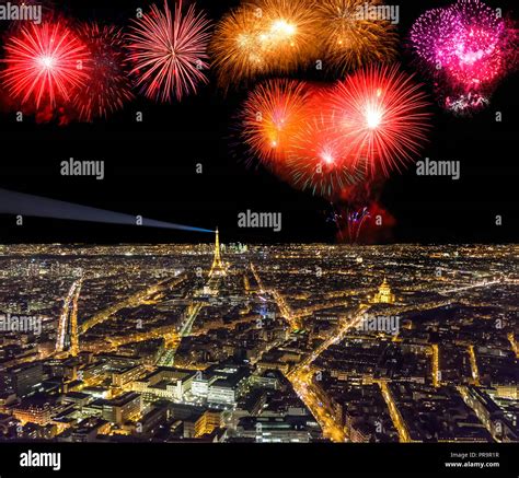 Aerial view of Paris cityscape at night Stock Photo - Alamy