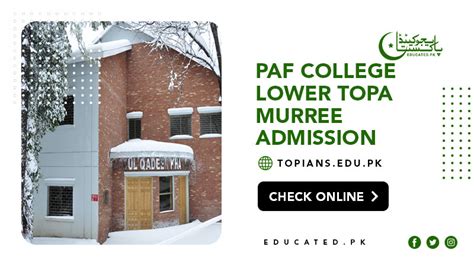 PAF College Lower Topa Murree Admission Form 2024 Last Date