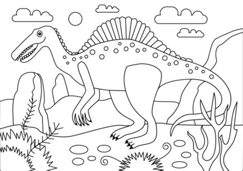 Spinosaurus Dinosaur coloring page | Free Printable Coloring Pages