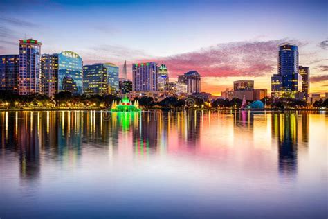 Orlando Florida Skyline. Orlando, Florida, USA downtown city skyline from Eola P , #Aff, # ...