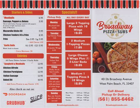 View Our Menu - Broadway Pizza and Subs