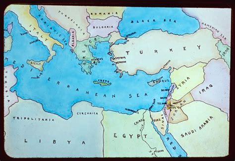 Models and maps. Map of eastern Mediterranean and surrounding countries