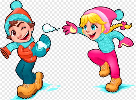 Cute Snowball Fight Clipart - Goimages Bay