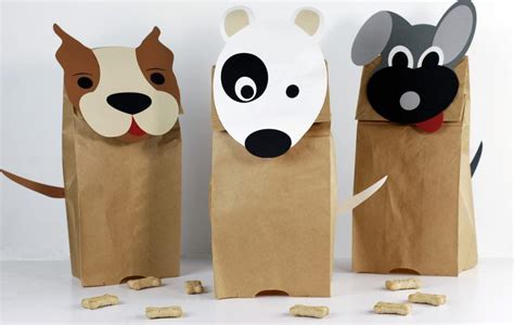 Adorable Doggie Paper Bag Puppets | Manualidades con bolsas de papel ...