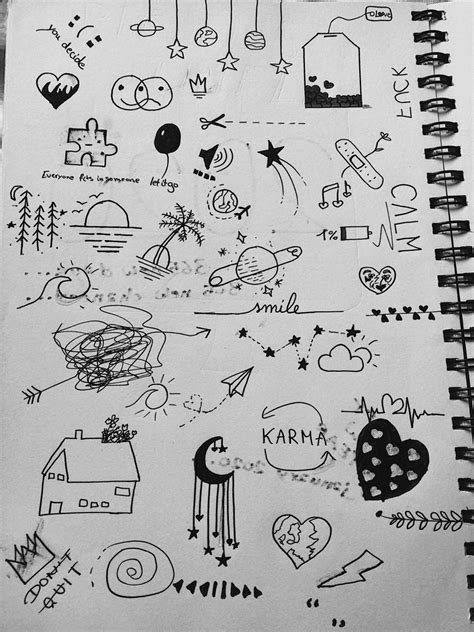 Doodles ideas for bullet journal and notebooks | Notebook drawing, Sketchbook art inspiration ...